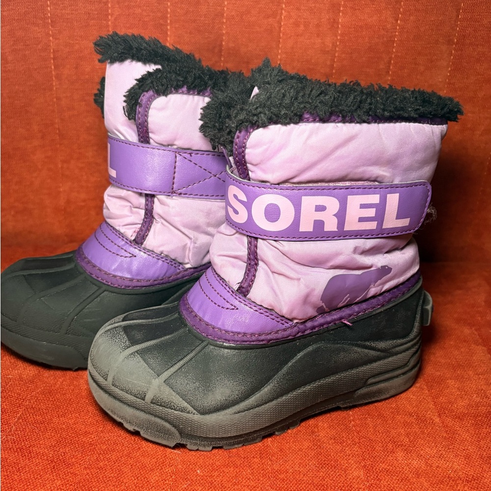 Sorel NC5190-514 Unisex Kids Snow Boots Purple Black US 12